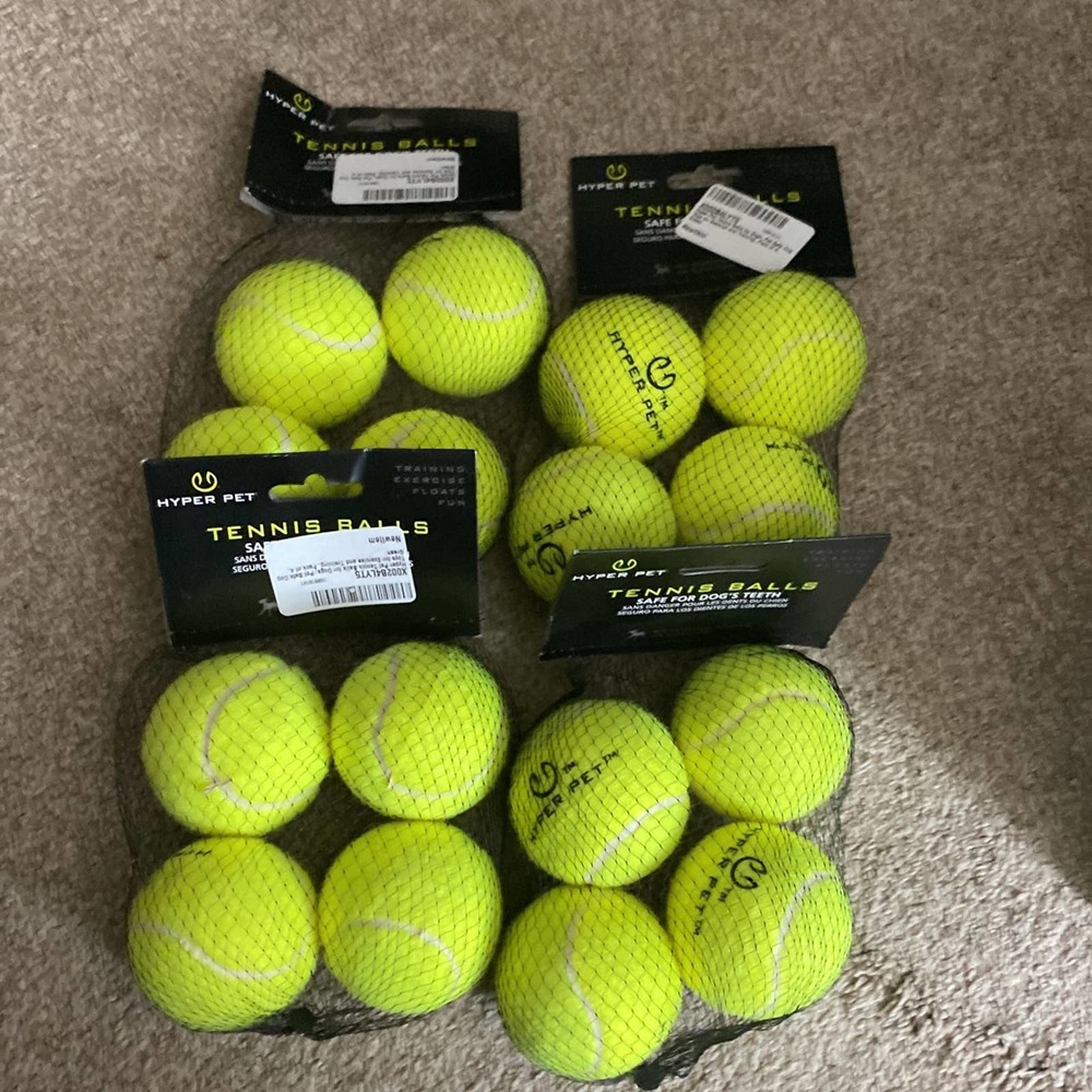 Pet Tennis Ball  Safe Dog Toys  Exercise  Training Pack of 4 Green LOT OF 4